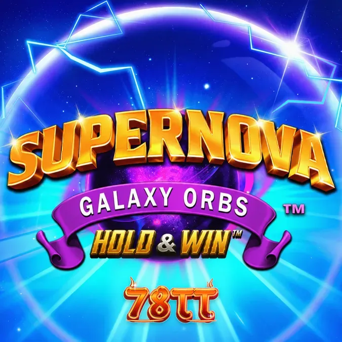 Interface do jogo de slot Supernova Galaxy Orbs com elementos espaciais